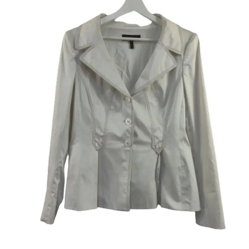 ESCADA vintage ivory fit and flare 70's vibe blazer jacket